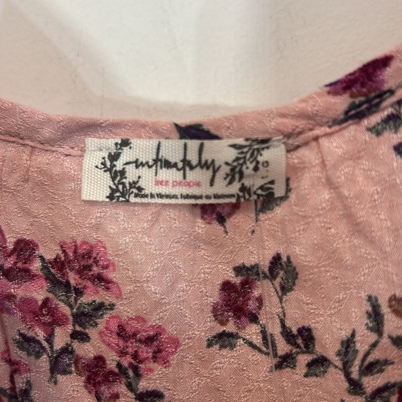 FREE PEOPLE Take It Away Pink Floral Thong Bodysuit size large women’s new w/tag - Picture 5 of 9